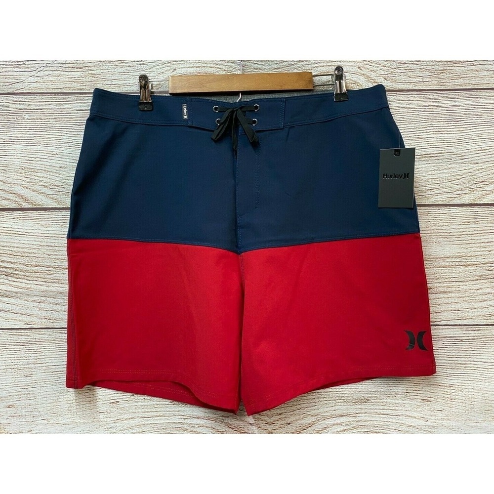 Hurley Board Shorts Mens Size 40 Blue Red 18" Horizon BDST Stretch Short New 40